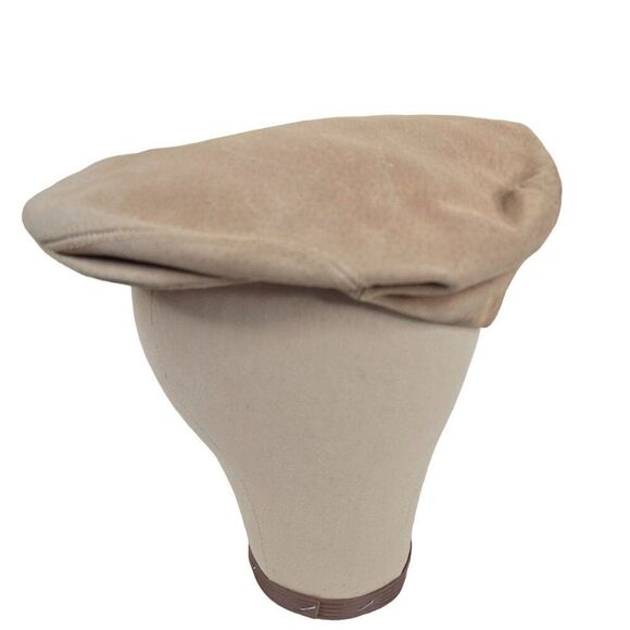 Vintage 70s Brown Flat Cap Suede Cabbie Newsboy Mens Size M  NEW - Picture 2 of 7
